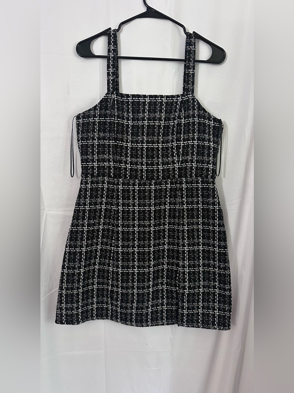 Francesca's Collections Black & White Plaid Mini Dress